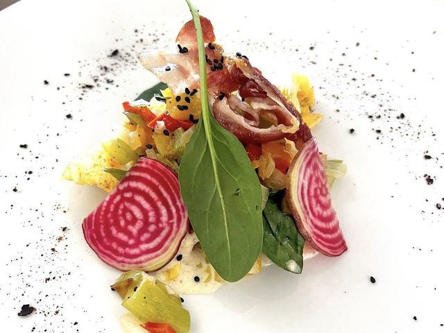 Watermelon radish salad with crispy prosciutto — Private Chef Los Cabos